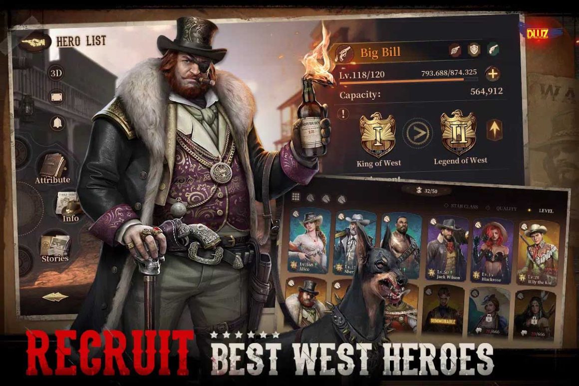 Características do game West Legends Guns