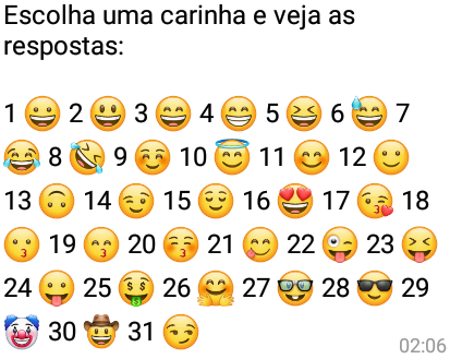 brincadeira whatsapp escolha uma carinha e veja as respostas 19 06 03