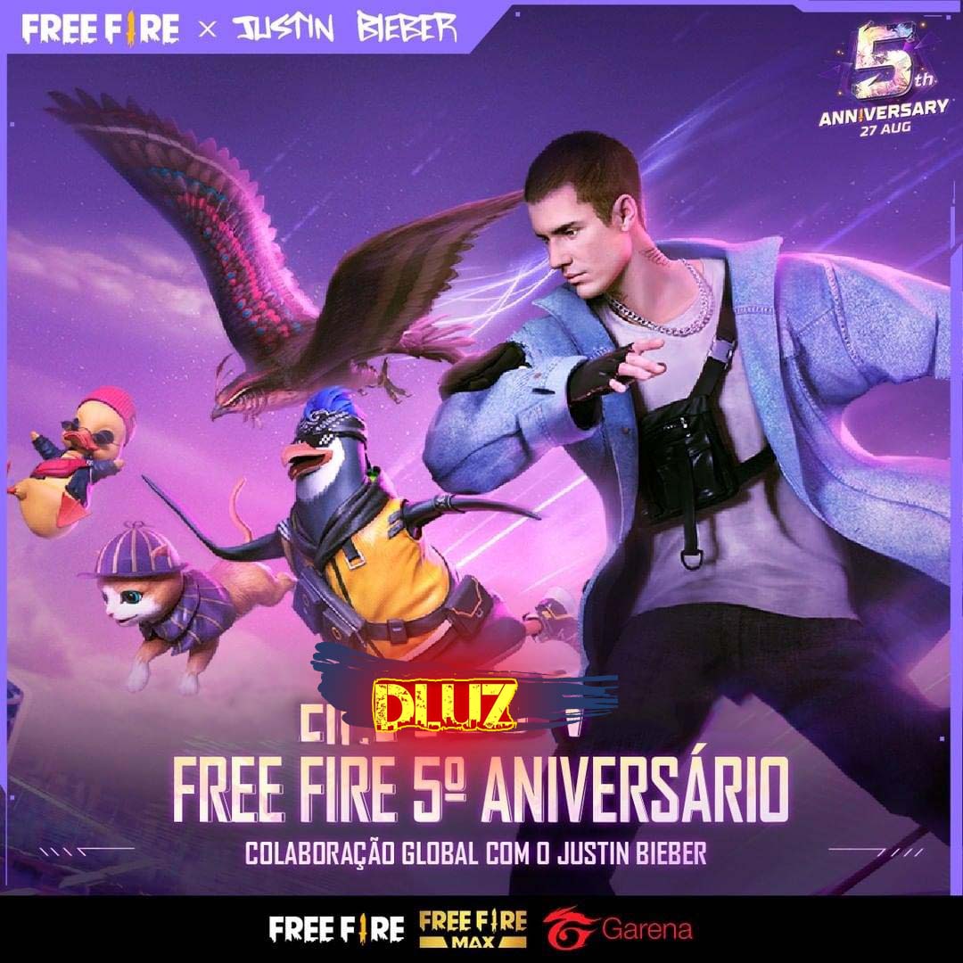 free fire x justin bieber parceria