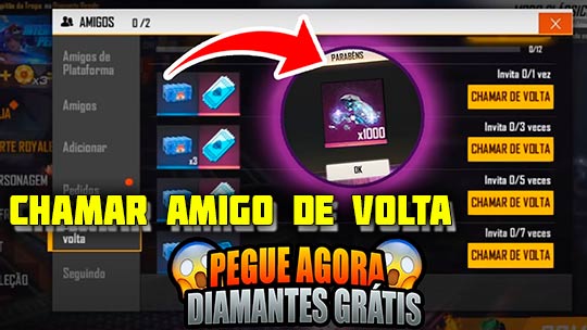 COMO CHAMAR AMIGO DE VOLTA NO FREE FIRE COMO COMPLETAR EVENTO