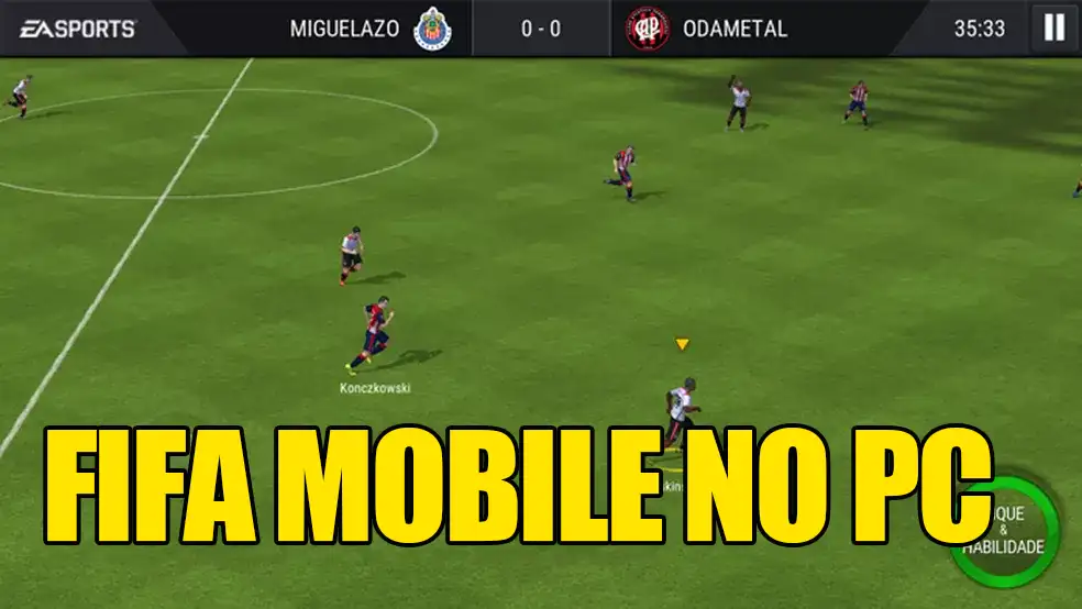 Jogando o FIFA Mobile 2023 no PC