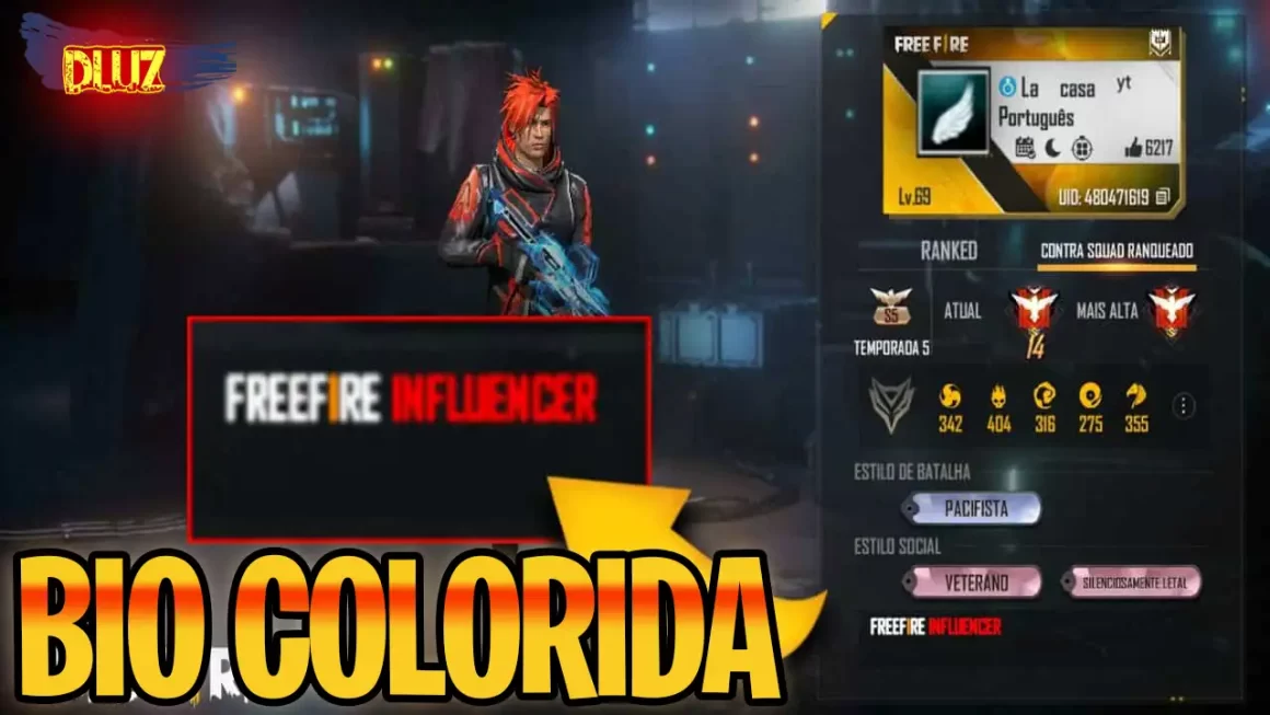 Bio colorida para o garena free fire