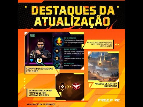 Video Thumbnail: Próxima Atualização Do Free Fire: 22 De Março De 2023