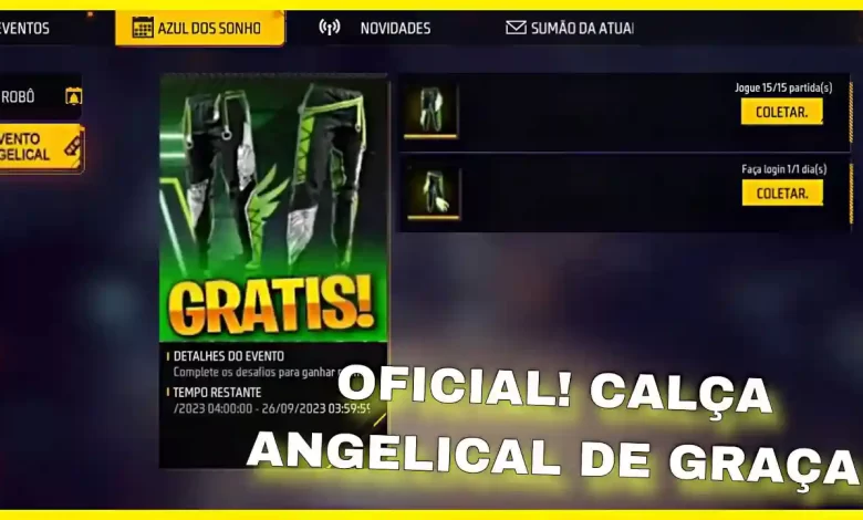 Como Conseguir a Calça Angelical Verde Grátis no Novo Evento Rushadão FF do Free Fire