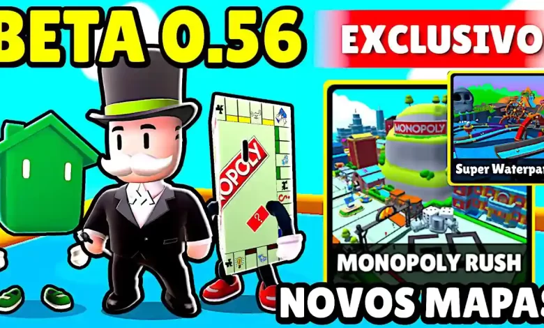 Emocionantes adições da versão 0.56, incluindo novas skins Monopoly e mapas empolgantes, agora disponíveis para download