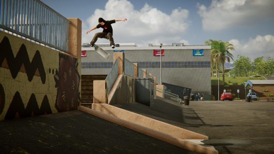 Melhores jogos de skate: saltando de uma grande rampa no Skater XL