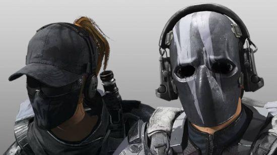 Ambos os Phantoms têm máscaras e capacetes que obscurecem completamente seus rostos.  Eles são uma das cinco facções jogáveis ​​no XDefiant.