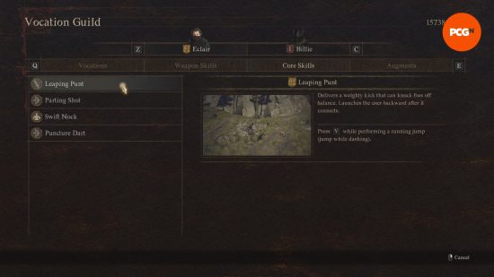 Habilidades do arqueiro Dragon's Dogma 2: um menu que mostra as habilidades de um arqueiro no jogo Dragon's Dogma 2.