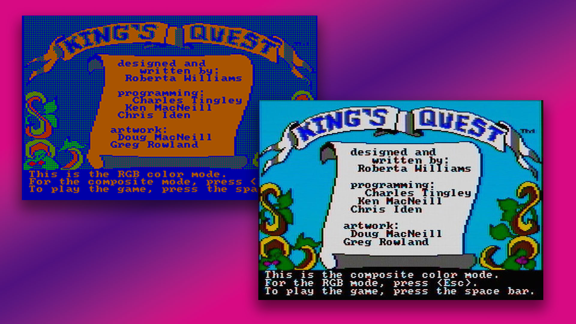 Gráficos CGA: King's Quest em RGB e modo composto