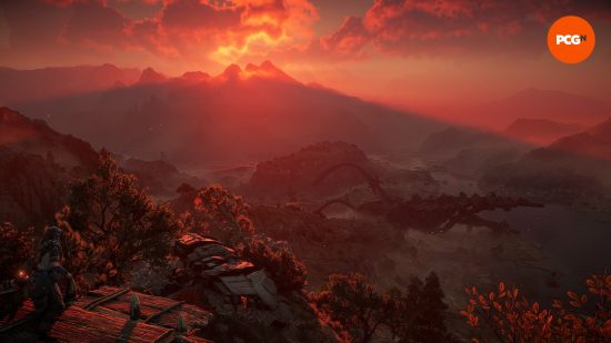 Análise de Horizon Forbidden West: uma vista deslumbrante do mundo aberto do jogo.