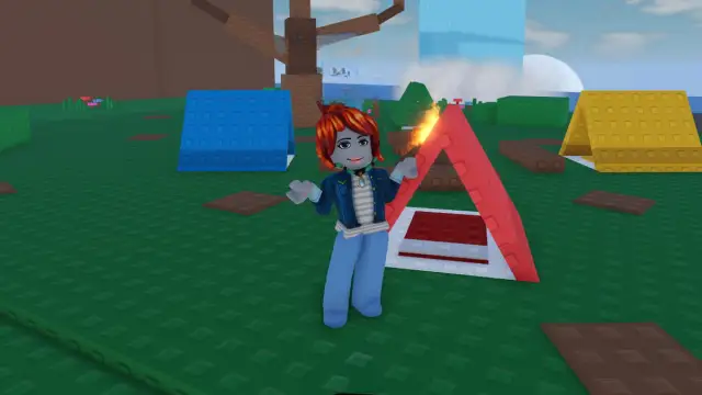 A Roblox character shrugging in Admin RNG