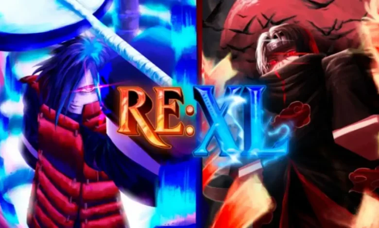 The RE XL Roblox game art highlighting two characters.