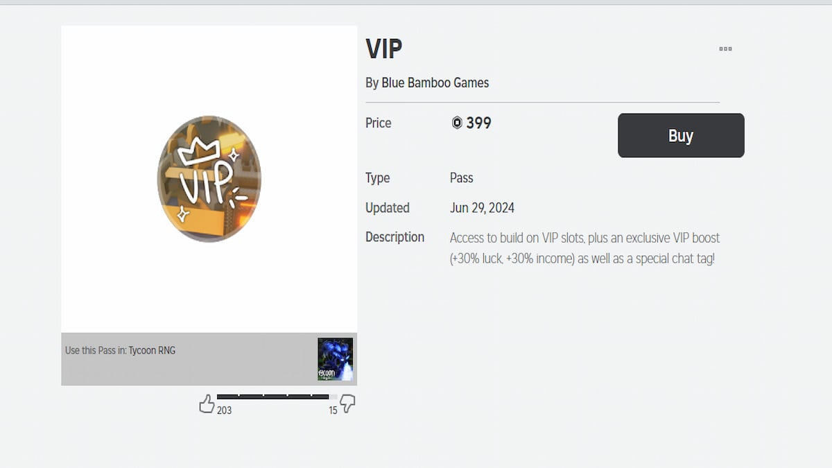 O Passe VIP do Tycoon RNG