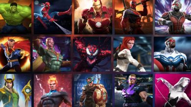 A screenshot of playable characters in Contest of Champions