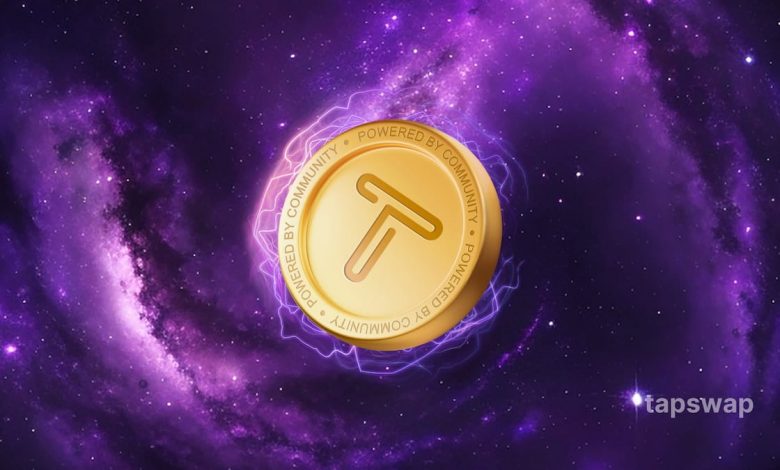 A coin floating through space for TapSwap.