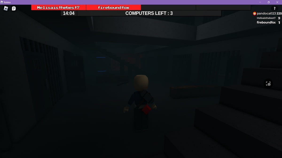 Escondendo-se da Fera em Flee the Facility no Roblox.