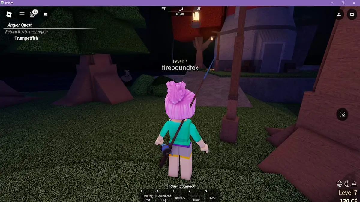 O Guardião da Lanterna escondido no canto à esquerda em Fisch no Roblox.