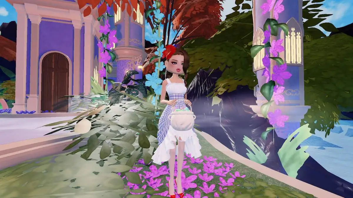 Um traje inspirado em Dorothy na categoria Fofo do The Haunt 2024 no Roblox.