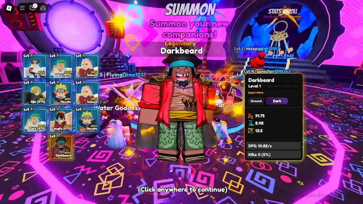 Darkbeard em Anime Reborn no Roblox.