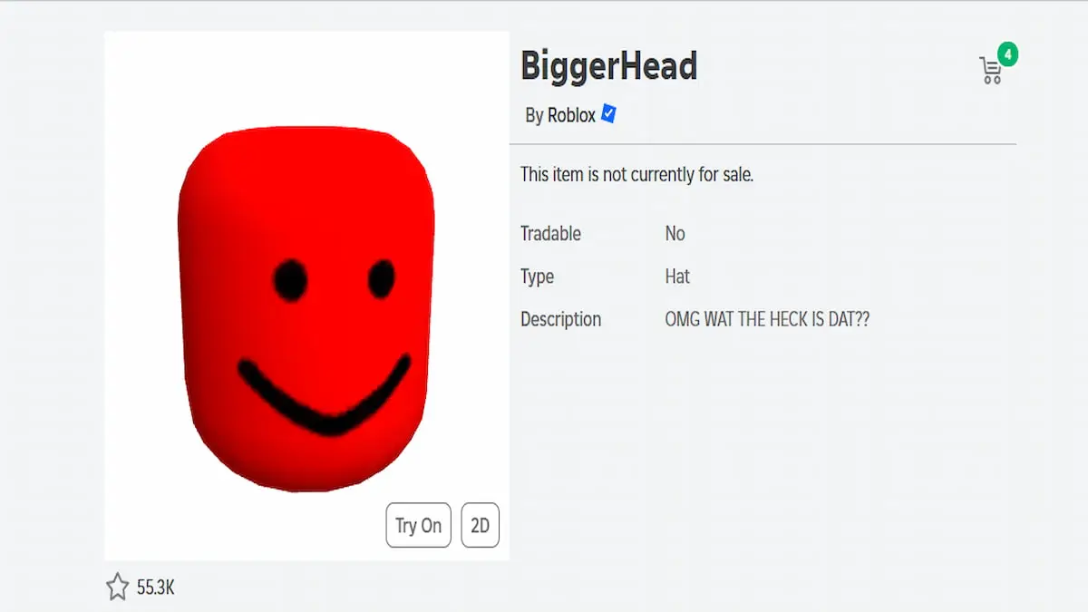 Um Biggerhead UGC no Roblox