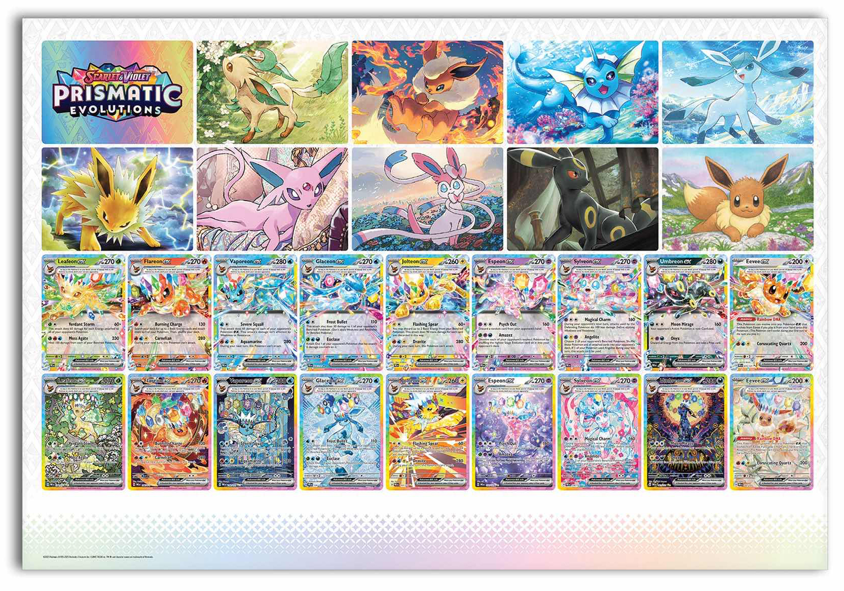 poster evoluções prismáticas - pokémon tcg