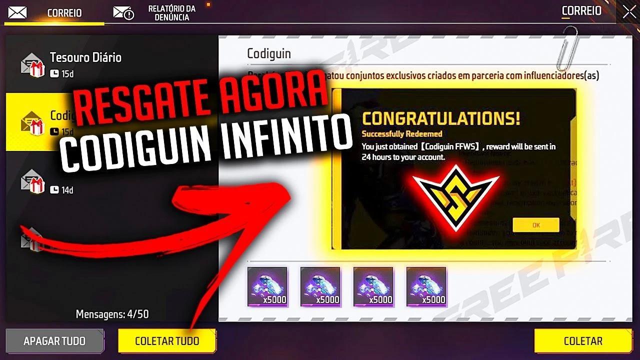 codiguin ff no free fire 5 codigos infinito do mundial 2024 resgate no rewards.webp