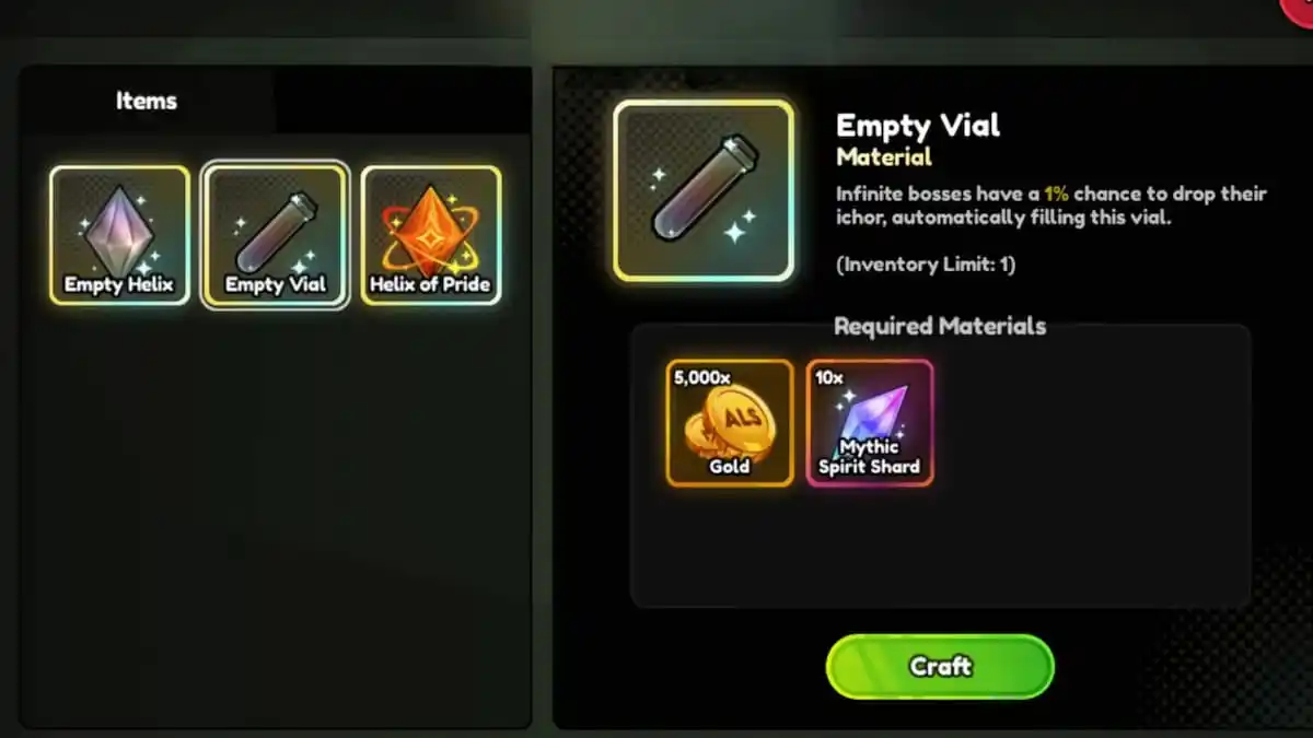 Anime Vanguards Empty Vial