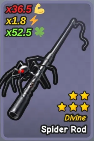 Spider Rod em Go Fishing no Roblox