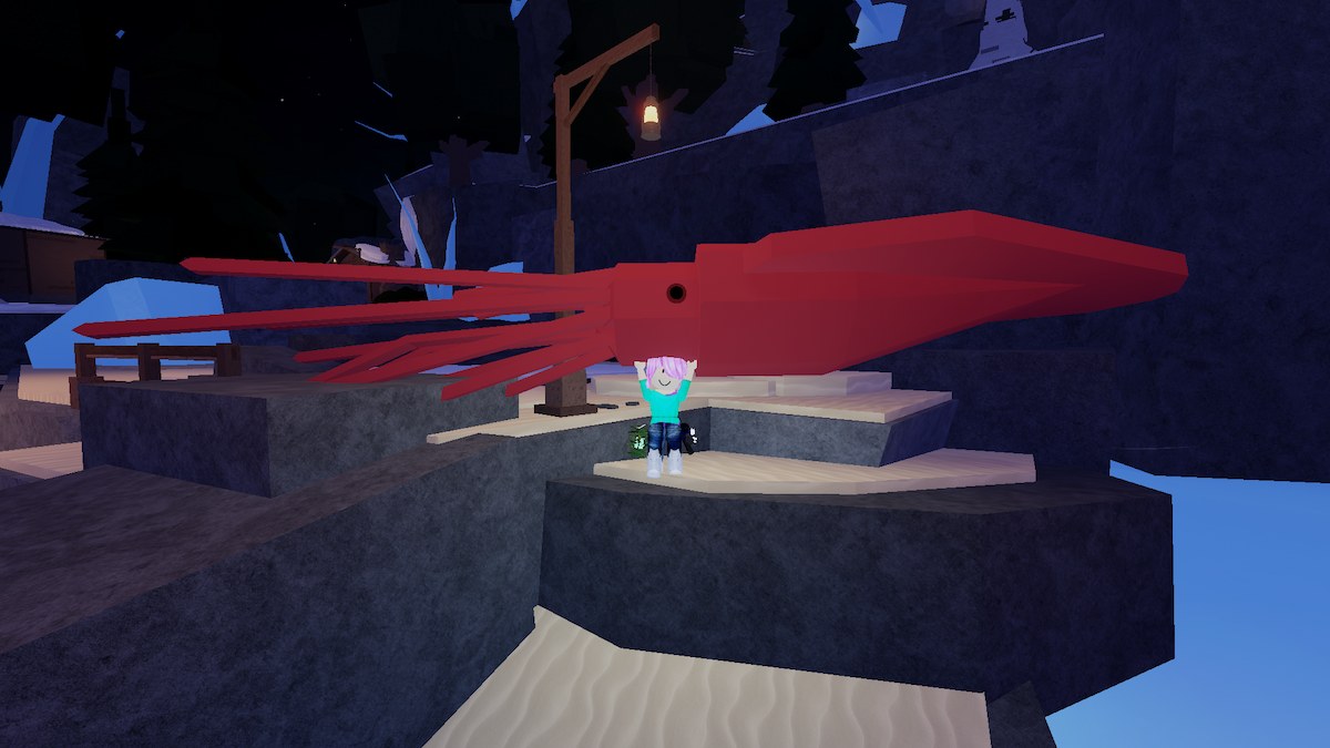 Um Lula Colossal em Roblox Fisch.