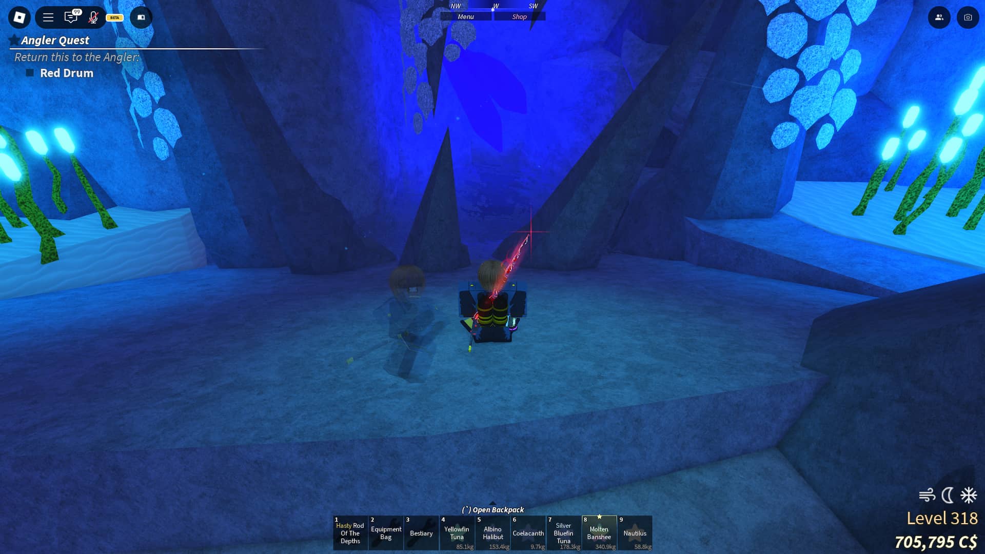 Entrada para o Ethereal Abyss em Fisch