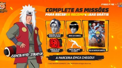 RECOMPENSAS GRATUITAS DA PARCERIA ENTRE FREE FIRE × NARUTO