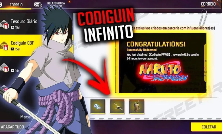 codiguin ff no free fire codigo infinito naruto 2025 resgate no rewards.webp