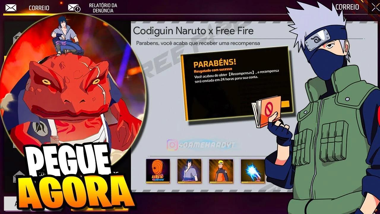 free fire e naruto confira os codiguin ff codigo da parceria.webp