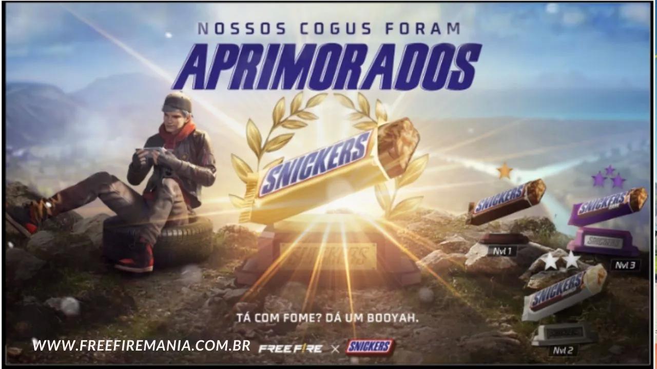 free fire anuncia parceria com a marca snickers para a c o p a ff e evento no jogo.webp