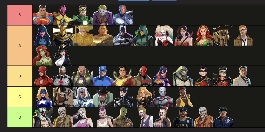 DC Dark legion tier list