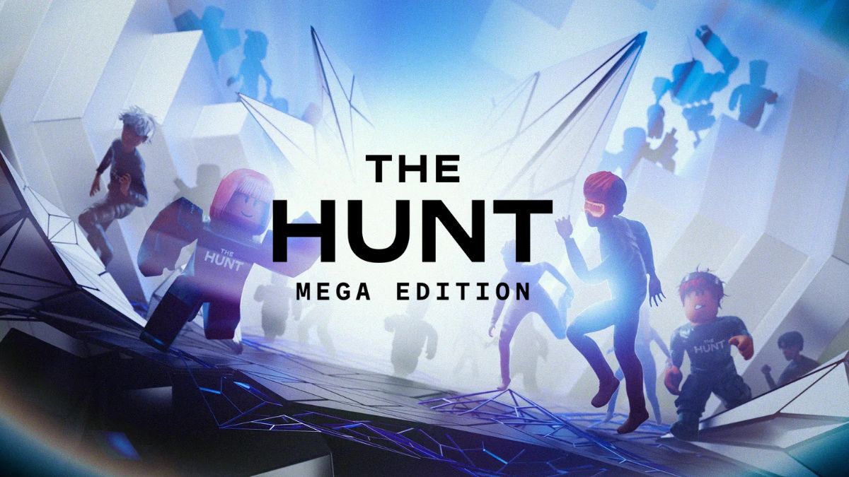 Jogadores participando do evento The Hunt Mega Edition no Roblox