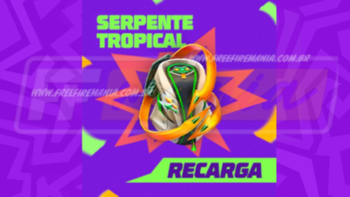 recarga free fire ganhe mochila serpente tropical ao comprar diamantes em 9 de marco 2025