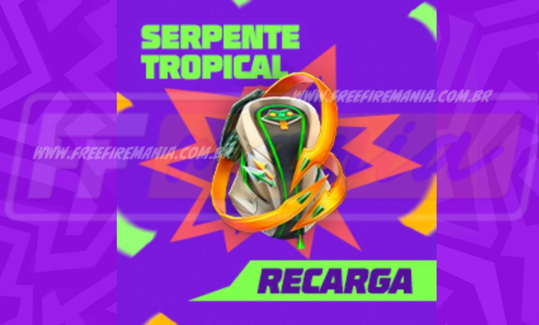 recarga free fire ganhe mochila serpente tropical ao comprar diamantes em 9 de marco 2025