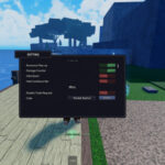 Rogue Piece codes redemption screen on a dock next to the sea