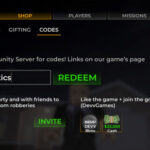 Wanted codes: An image of the code redemption box in Roblox.