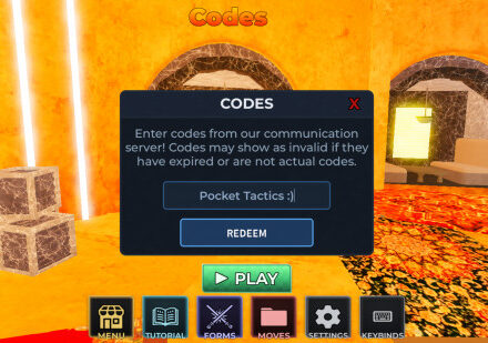 Saber Unbound codes redemption screen