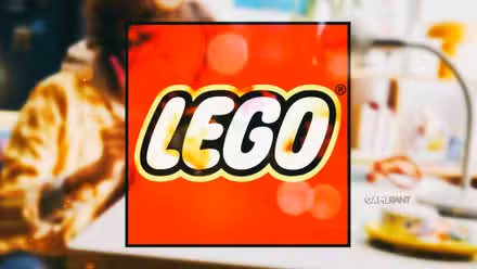 LEGO logo over a blurred lifestyle photo of someone building the 11514 Cosmos Flowers set at a table.