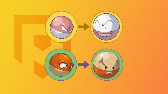 Pokemon Voltorb: Voltorb and Electrode in yellow circles