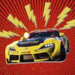 forza horizon 6 car with spider-sense symbols and red and black background