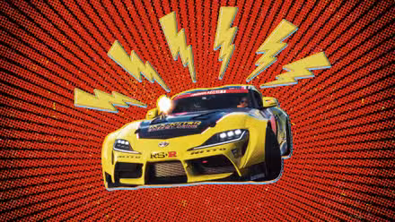 forza horizon 6 car with spider-sense symbols and red and black background