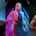 Three survivors Nicolas Cage, Yun-Jin Lee and David King from Dead by Daylight