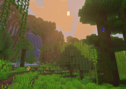 A forest in Minecraft