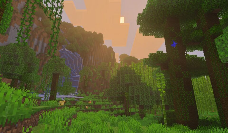A forest in Minecraft