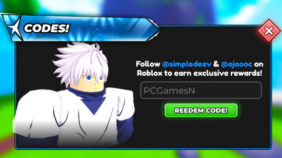 Anime Astral Simulator codes redemption screen