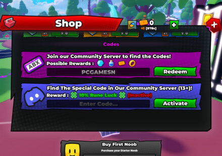 Redeeming Noob Incremental codes on Roblox.